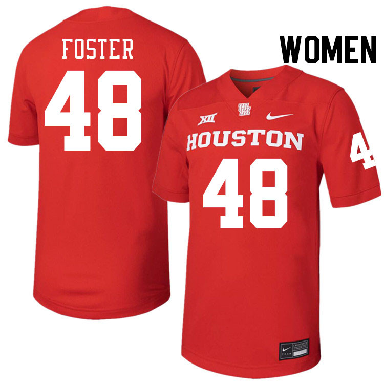 Women #48 Brock Foster Houston Cougars College Football Jerseys Stitched-Red